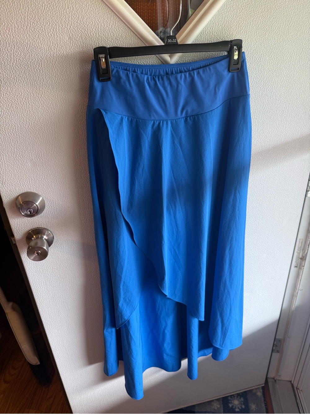 Halara Breezeful High Waisted High Low 2-in-1 Maxi Skirt Blue Small Ruffle